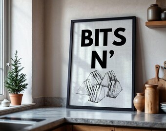 Bits N’ Print / Póster de rave escocés / Arte mural de música dance de los 90 / Decoración nostálgica de discotecas / Regalo de DJ escocés