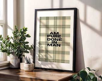 Impression drôle de citation écossaise | Décoration de salle de bain tartan | Art mural humoristique