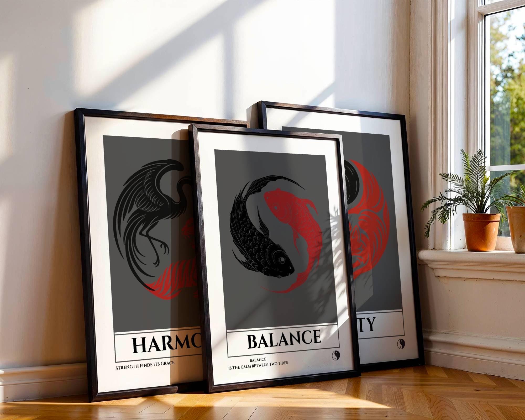 UNITY – Yin Yang Fox Art Print | Red + Black Foxes | Spiritual Animal ...