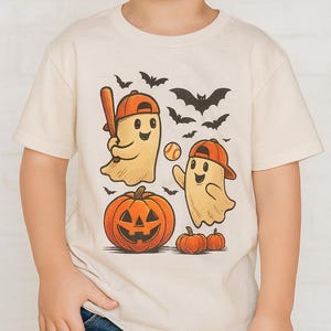 T-shirt enfant Fantômes jouant au baseball : chemise graphique Halloween