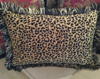 Leopard Print Pillow | Lumbar Pillow | Custom Handmade Design