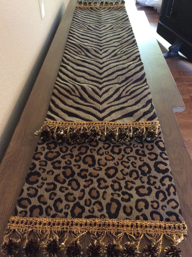 Animal Print Table Runner Tiger and Leopard Custom Etsy