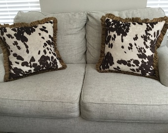 Faux Cowhide Pillow | Decorative Pillow | Custom Handmade Design