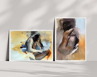 Interracial Couple Art Sensual Lovers Painting Louka Gallery