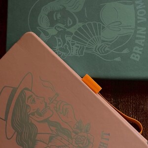 Custom Laser Engraved Journal and Vow Books - Vintage Tattoo Skull Design, Lined Notebook
