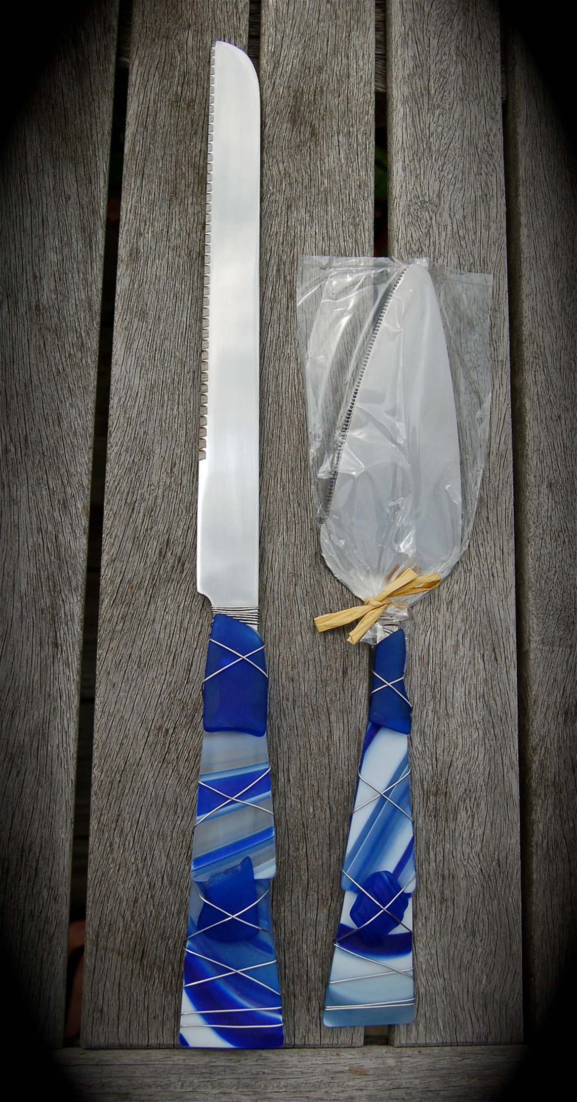 Sea Glass Wedding Cake Knife & Server Made With Recycled Etsy