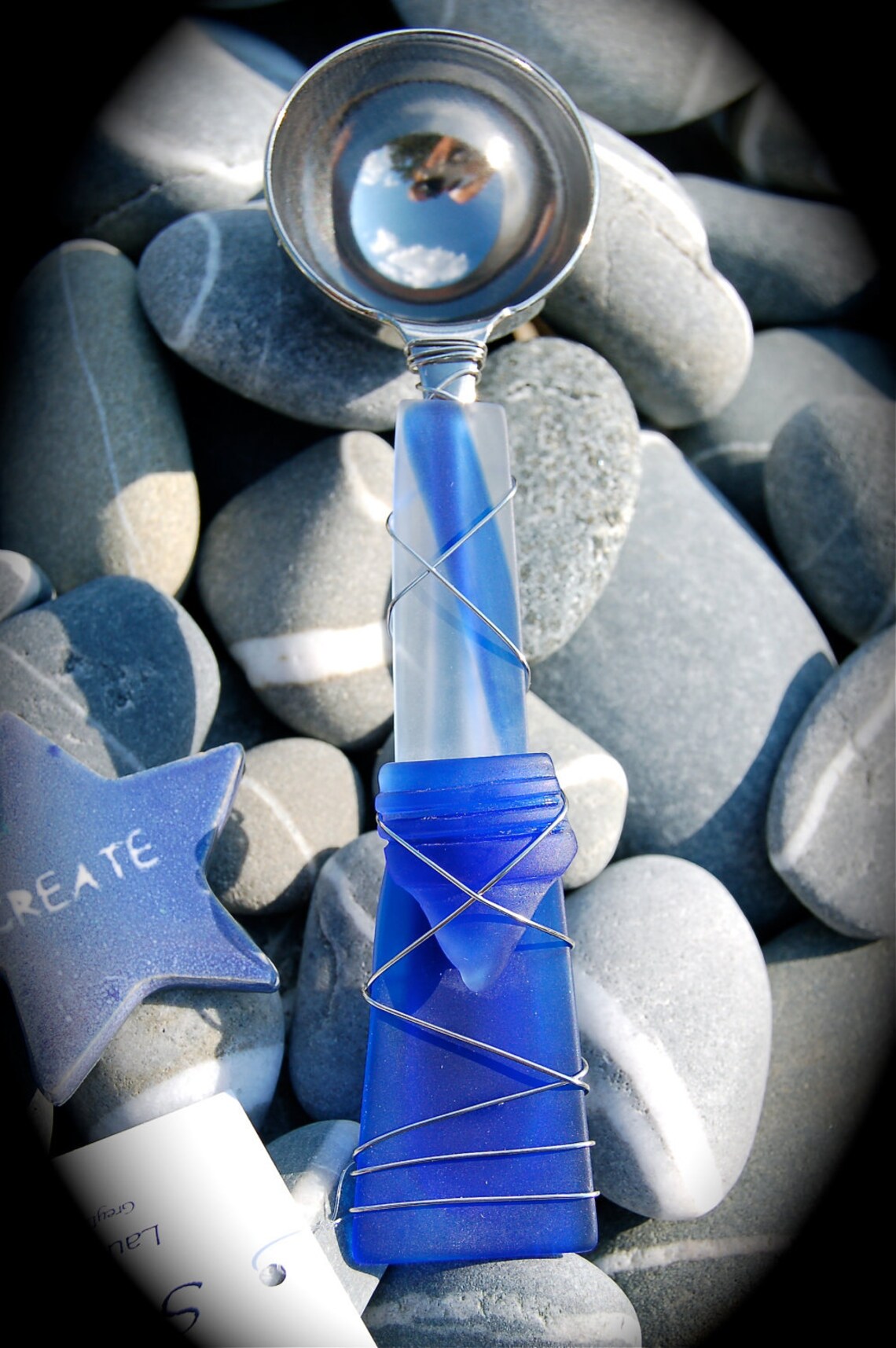 Sea Glass Coffee Scoop Made With Recycled Bottle tumbled Etsy