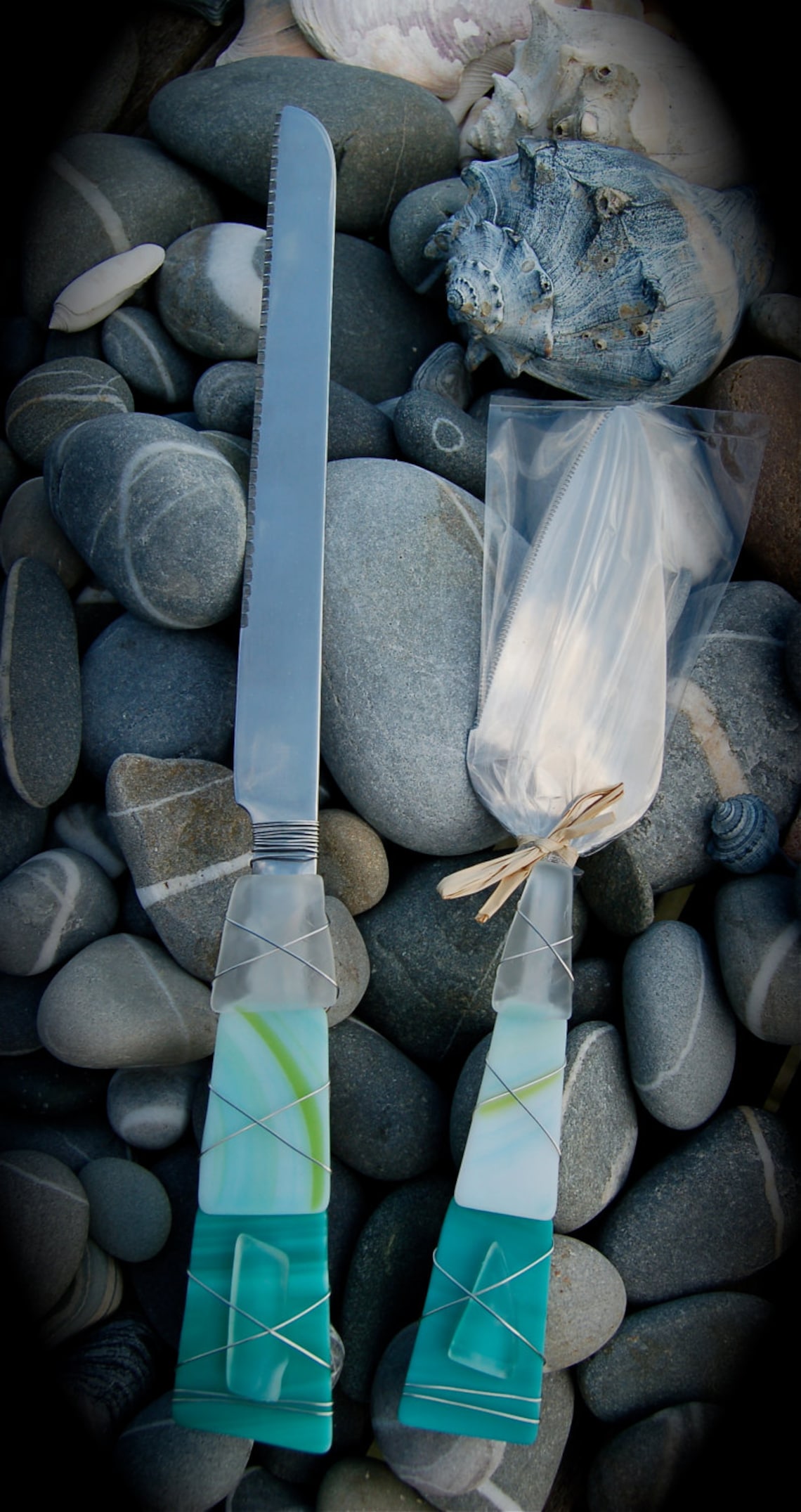 Sea Glass Wedding Cake Knife & Server Made With Recycled Etsy