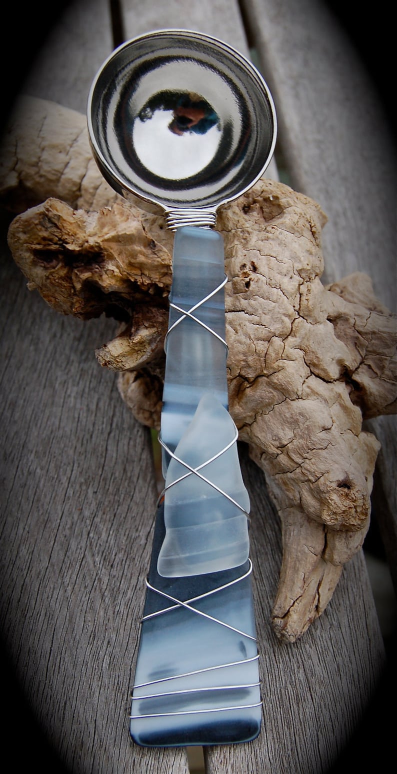 Sea Glass Coffee Scoop made with Recycled Bottle Tumbled Etsy