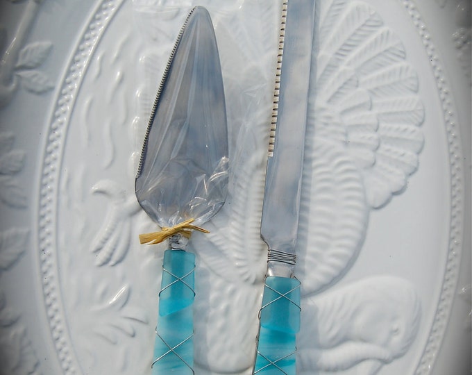 Sea Glass Wedding Cake Knife & Server Made With Recycled Etsy