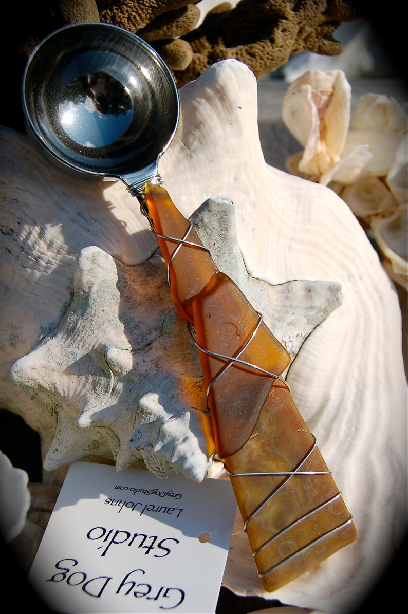 Sea Glass Coffee Scoop Made With Recycled Bottle tumbled Etsy