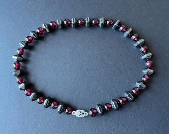 Pulsera Ares: Hematita y granate