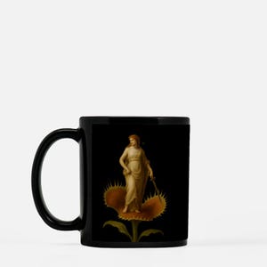 Venus Flytrap Coffee Mug: Black Ceramic, 11 oz, Dishwasher Safe