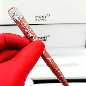 Elegant Montblanc Heritage Collection Rouge et Noir Spider Metamorphosis Limited Edition Ballpoint Pen Free Shipping