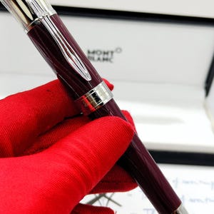 Excellent Montblanc Writer Edition Mark Twain Limited Edition Red Wine Colour Body Roller Ball Pen Free Shipping