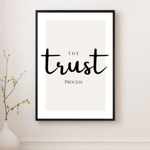 Trust the Process Wall Art – Minimalist Motivational Quote Poster, Digital Download