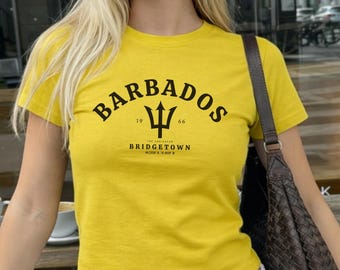 Barbados Baby Tee, Barbados Flag Shirt