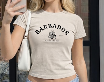 Barbados Baby Tee, Barbados Flag Shirt