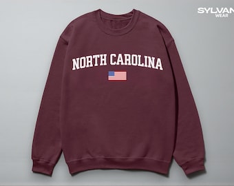 Sudadera de Carolina del Norte - Suéter unisex de cuello redondo de EE. UU.