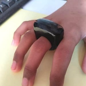 Black Onyx Ring : 925 Sterling Silver Jewelry .