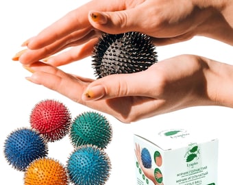 Spiky massageboll för händer och fötter, sensorisk fidgetboll, avslappningsverktyg, självvårdsmassage, stresslindrande present, Lyapko