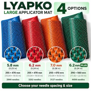 Lyapko Large Acupressure Mat, Needle Applicator for Back, 5.8 6.2 7.0 mm, Large Plus