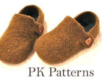 INSTANT DOWNLOAD Knitting PATTERN (pdf file) - Men's Slippers U.S./Can. sizes 8-13