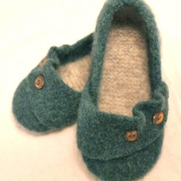 INSTANT DOWNLOAD Knitting PATTERN (pdf file) - Ruffled Flats Slippers / Mary-Jane Shoes U.S./Can. Women's shoe size 6-9