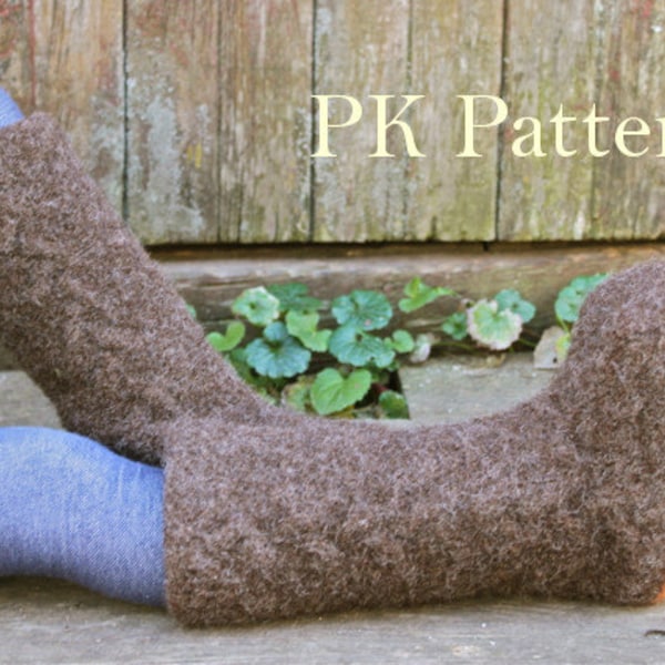 INSTANT DOWNLOAD Knitting PATTERN (pdf file) - Sherpa Boots for Children - U.S./Can. Child shoe sizes 12-4