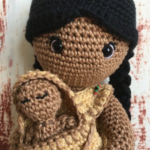 Indigenous Mother & Child CROCHET PATTERN image 2