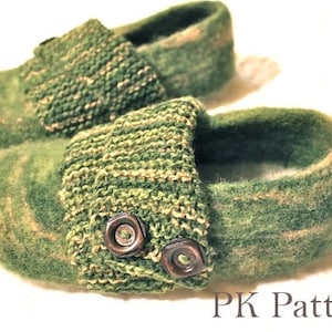 INSTANT DOWNLOAD Knitting PATTERN (pdf file) -Trendy Men&#39;s House Slippers - U.S./Can Men&#39;s shoe sizes 9-12