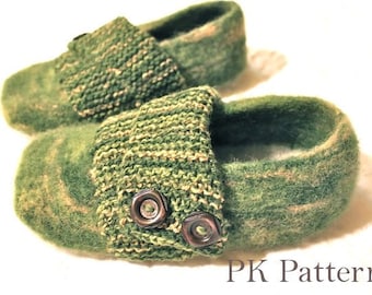 INSTANT DOWNLOAD Knitting PATTERN (pdf file) -Trendy Men's House Slippers - U.S./Can Men's shoe sizes 9-12