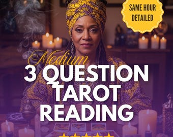 Lettura dei tarocchi con 3 domande nella stessa ora / Risposte dettagliate per qualsiasi domanda / Amore, carriera, futuro, intuizione psichica / Guida di un medium spirituale