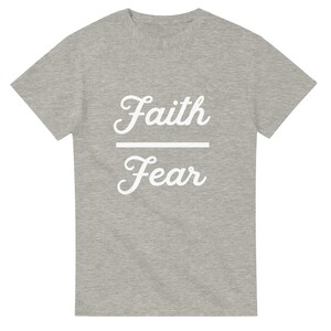 Faith Over Fear Christian T-Shirt | Inspirational Bible Verse Tee | Religious Shirt | Motivational Faith Shirt | Spiritual Graphic Tee