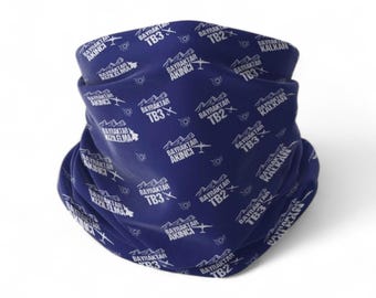 Bayraktar Neck Gaiter, Navy Blue Aviation Bandana, Tactical Face Cover Gift