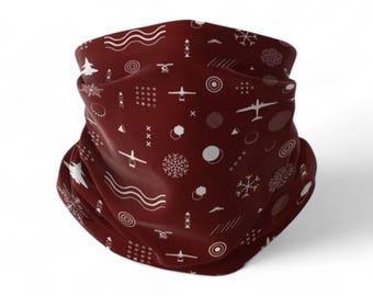 Bayraktar Neck Gaiter, Maroon Tactical Bandana, Aviation Face Cover Gift
