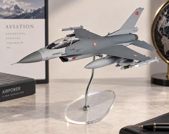 F-16 Fighting Falcon Model, Turkish Air Force 1/48 Scale, Aviation Gift for Him