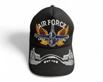 Air Force Embroidered Cap, Military Style Snapback Hat, Aviation Gift Unisex