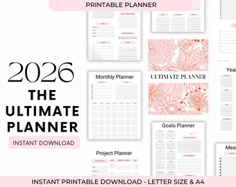 Utskrivbar träningsplanerare | Digital träningsdagbok (nedladdning direkt)