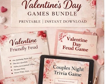 Alla hjärtans dag-spelpaket | Fejd- och frågesportspel för fester | Par, familj, alla hjärtans dag-aktiviteter i klassrummet