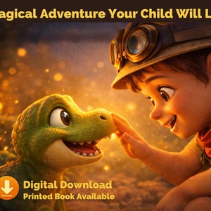 Personalized Dinosaur Adventure Storybook for Kids, Custom Name Bedtime Book image 4