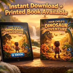 Personalized Dinosaur Adventure Storybook for Kids, Custom Name Bedtime Book image 7