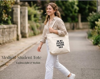 Personlig tygväska för läkarstudenter, present till blivande läkare, tygväska i canvas, överlevnadskit för läkarutbildning