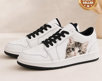 Custom Pet Portrait Sneakers, Personalized Cat Shoes, Dog Photo Shoes, Custom Name Sneakers, Gift for Pet Lover, Unique Pet Gift