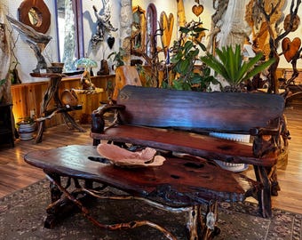 Redwood Burl Bench