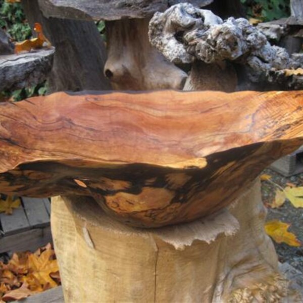 Spalted Maple Hand Carved Wood Bowl by Shinerock at It's A Burl  Free Shipping in the US