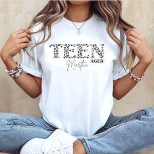 Personalisiert Geburtstagsshirt mit Name für Mädchen, Teenager Geschenk,13. Geburtstag, Geschenke 18. Geburtstag Mädchen, 14.15.16.17.18.19.