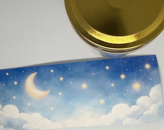 Plantilla digital para vela de tumba infantil con un cielo estrellado brillante | Vela adhesiva imprimible | Vela conmemorativa DIY para un niño nacido muerto | Vela de duelo para la tumba de un niño