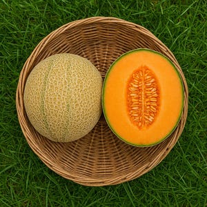 Orange Sherbet Melon Seeds: F1 Hybrid, Non-GMO Heirloom