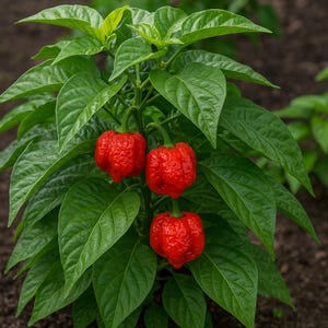 Trinidad Moruga Scorpion Pepper Plant: Super Hot Live Plant (LOT OF 3)